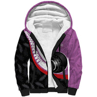 Personalised Aotearoa Lawn Bowls Sherpa Hoodie Maori and Silver Fern Sporty Style Pink Color LT03 Unisex Pink - Polynesian Pride