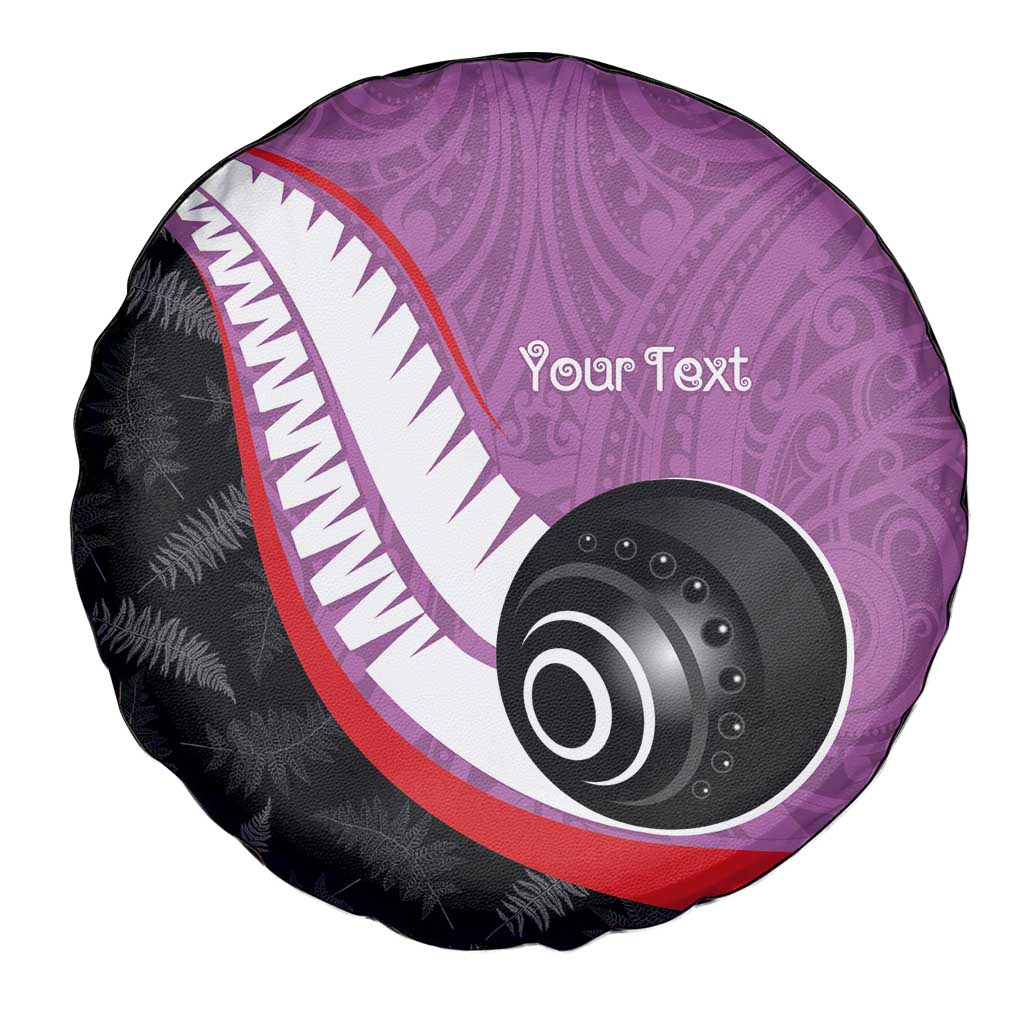 Personalised Aotearoa Lawn Bowls Spare Tire Cover Maori and Silver Fern Sporty Style Pink Color LT03 - Polynesian Pride