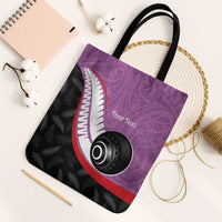 Personalised Aotearoa Lawn Bowls Tote Bag Maori and Silver Fern Sporty Style Pink Color LT03 Black Strap One Size Pink - Polynesian Pride