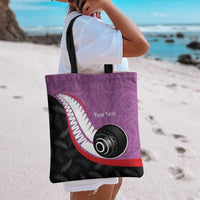 Personalised Aotearoa Lawn Bowls Tote Bag Maori and Silver Fern Sporty Style Pink Color LT03 - Polynesian Pride