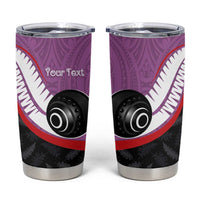 Personalised Aotearoa Lawn Bowls Tumbler Cup Maori and Silver Fern Sporty Style Pink Color LT03 Pink - Polynesian Pride
