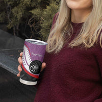 Personalised Aotearoa Lawn Bowls Tumbler Cup Maori and Silver Fern Sporty Style Pink Color LT03 - Polynesian Pride