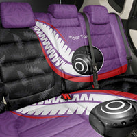Personalised Aotearoa Lawn Bowls Back Car Seat Cover Maori and Silver Fern Sporty Style Purple Color LT03 - Polynesian Pride