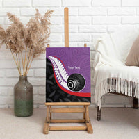 Personalised Aotearoa Lawn Bowls Canvas Wall Art Maori and Silver Fern Sporty Style Purple Color LT03 - Polynesian Pride
