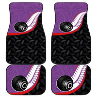 Aotearoa Lawn Bowls Car Mats Maori and Silver Fern Sporty Style Purple Color LT03 - Polynesian Pride