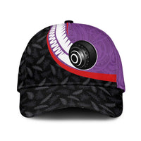 Aotearoa Lawn Bowls Classic Cap Maori and Silver Fern Sporty Style Purple Color LT03 Universal Fit Purple - Polynesian Pride