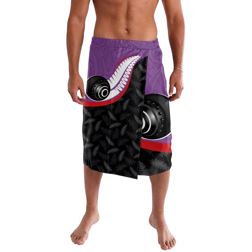 Aotearoa Lawn Bowls Lavalava Maori and Silver Fern Sporty Style Purple Color LT03 Purple - Polynesian Pride