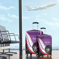 Personalised Aotearoa Lawn Bowls Luggage Cover Maori and Silver Fern Sporty Style Purple Color LT03 - Polynesian Pride