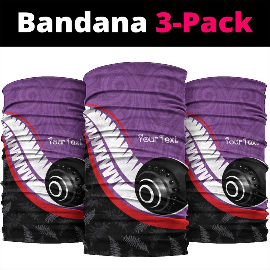 Personalised Aotearoa Lawn Bowls Neck Gaiter Maori and Silver Fern Sporty Style Purple Color LT03 package One Size: 25*50cm Purple - Polynesian Pride