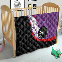 Personalised Aotearoa Lawn Bowls Quilt Maori and Silver Fern Sporty Style Purple Color LT03 - Polynesian Pride