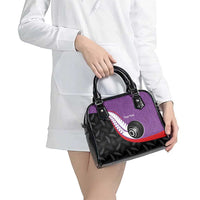 Personalised Aotearoa Lawn Bowls Shoulder Handbag Maori and Silver Fern Sporty Style Purple Color LT03 - Polynesian Pride