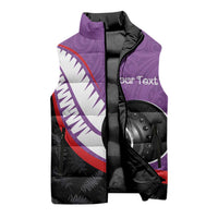 Personalised Aotearoa Lawn Bowls Sleeveless Puffer Jacket Maori and Silver Fern Sporty Style Purple Color LT03 - Polynesian Pride