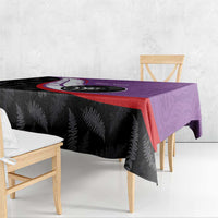 Personalised Aotearoa Lawn Bowls Tablecloth Maori and Silver Fern Sporty Style Purple Color LT03 - Polynesian Pride