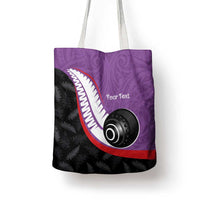 Personalised Aotearoa Lawn Bowls Tote Bag Maori and Silver Fern Sporty Style Purple Color LT03 - Polynesian Pride