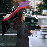 Personalised Aotearoa Lawn Bowls Umbrella Maori and Silver Fern Sporty Style Purple Color LT03 - Polynesian Pride