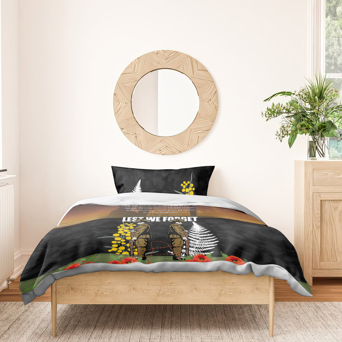 New Zealand and Australia ANZAC Day Bedding Set Soldier and Last Post Camouflage Pattern LT03 - Polynesian Pride