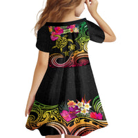 Hawaii Turtle Day Family Matching Long Sleeve Bodycon Dress and Hawaiian Shirt Polynesian Tattoo and Hibiscus Flowers LT03 - Polynesian Pride