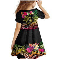 Hawaii Turtle Day Family Matching Mermaid Dress and Hawaiian Shirt Polynesian Tattoo and Hibiscus Flowers LT03 - Polynesian Pride