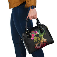 Hawaii Turtle Day Shoulder Handbag Polynesian Tattoo and Hibiscus Flowers LT03 - Polynesian Pride