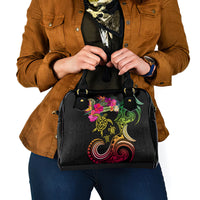 Hawaii Turtle Day Shoulder Handbag Polynesian Tattoo and Hibiscus Flowers LT03 - Polynesian Pride