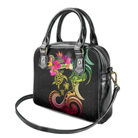 Hawaii Turtle Day Shoulder Handbag Polynesian Tattoo and Hibiscus Flowers LT03 - Polynesian Pride