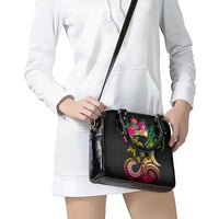 Hawaii Turtle Day Shoulder Handbag Polynesian Tattoo and Hibiscus Flowers LT03 - Polynesian Pride
