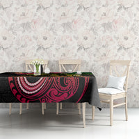 Hawaii Turtle Day Tablecloth Polynesian Tattoo and Hibiscus Flowers