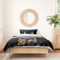 New Zealand and Australia Merry Christmas Bedding Set Kiwi Bird and Kangaroo Xmas Vibe LT03 - Polynesian Pride
