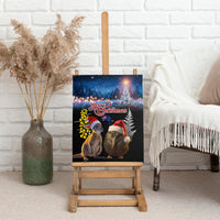 New Zealand and Australia Merry Christmas Canvas Wall Art Kiwi Bird and Kangaroo Xmas Vibe LT03 - Polynesian Pride