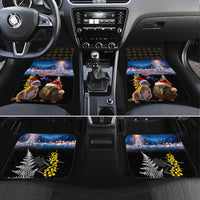 New Zealand and Australia Merry Christmas Car Mats Kiwi Bird and Kangaroo Xmas Vibe LT03 Set 4pcs Black - Polynesian Pride