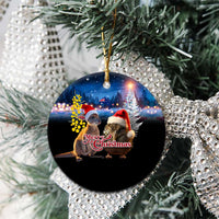 New Zealand and Australia Merry Christmas Ceramic Ornament Kiwi Bird and Kangaroo Xmas Vibe LT03 - Polynesian Pride