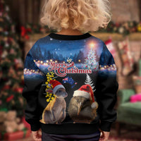 New Zealand and Australia Merry Christmas Kid Ugly Christmas Sweater Kiwi Bird and Kangaroo Xmas Vibe LT03 - Polynesian Pride