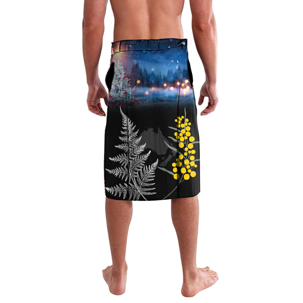 New Zealand and Australia Merry Christmas Lavalava Kiwi Bird and Kangaroo Xmas Vibe LT03 - Polynesian Pride