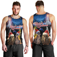 New Zealand and Australia Merry Christmas Men Tank Top Kiwi Bird and Kangaroo Xmas Vibe LT03 - Polynesian Pride