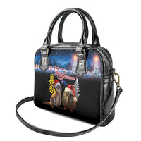 New Zealand and Australia Merry Christmas Shoulder Handbag Kiwi Bird and Kangaroo Xmas Vibe LT03 - Polynesian Pride