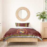Tonga Independence Day Bedding Set National Flag and Emblem with Ngatu Art Pattern