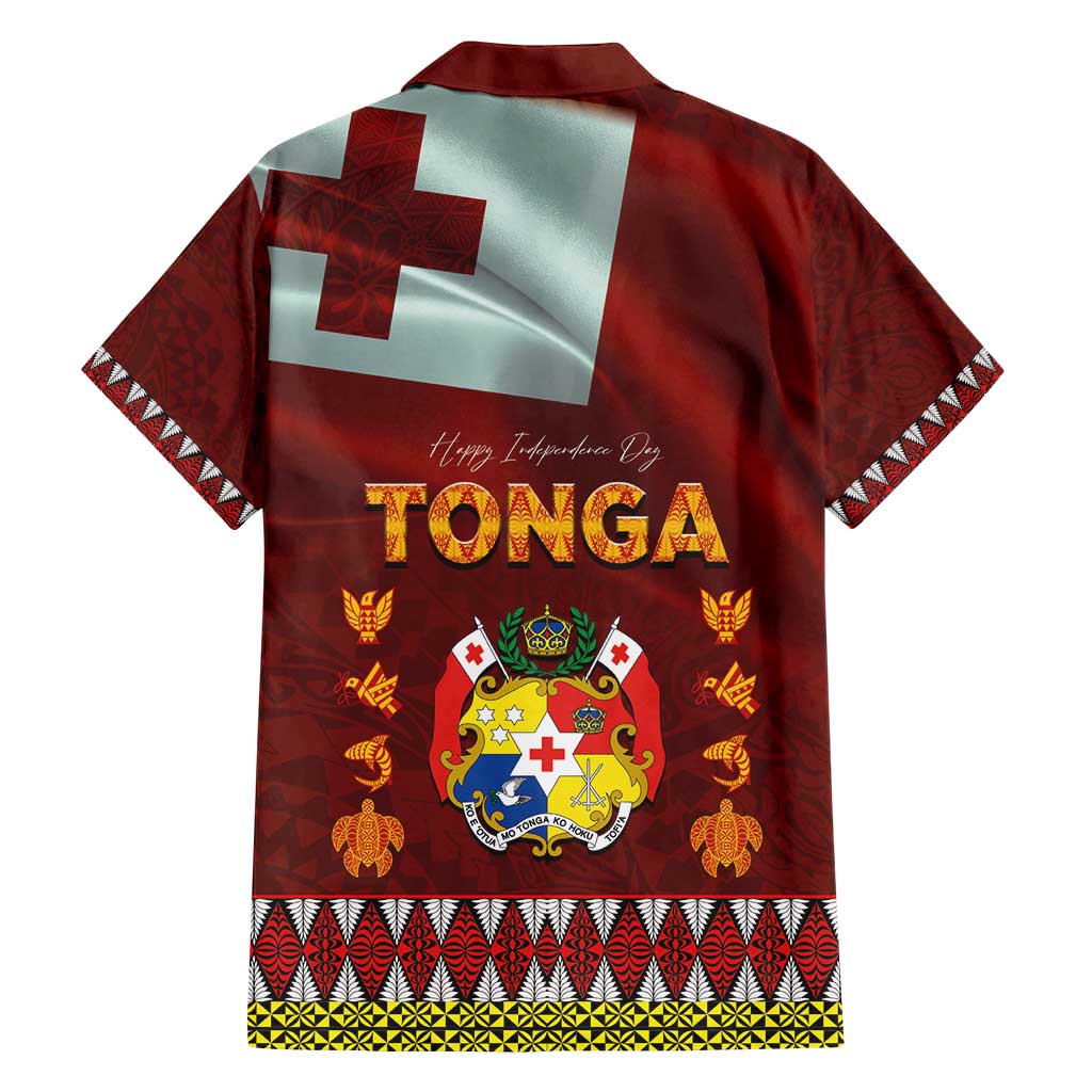 Tonga Independence Day Family Matching Long Sleeve Bodycon Dress and Hawaiian Shirt National Flag and Emblem with Ngatu Art Pattern LT03 - Polynesian Pride