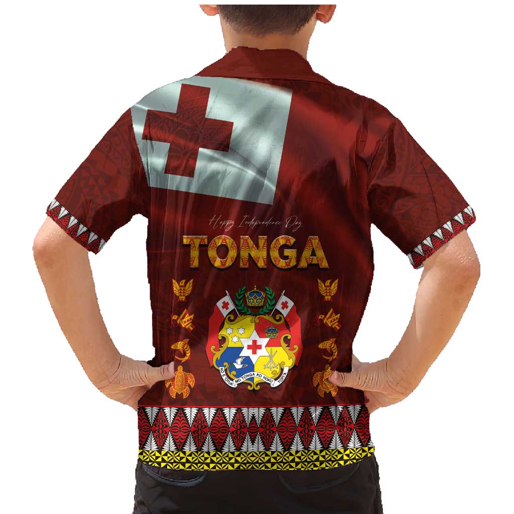 Tonga Independence Day Family Matching Mermaid Dress and Hawaiian Shirt National Flag and Emblem with Ngatu Art Pattern LT03 - Polynesian Pride
