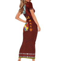 Tonga Independence Day Family Matching Short Sleeve Bodycon Dress and Hawaiian Shirt National Flag and Emblem with Ngatu Art Pattern LT03 - Polynesian Pride