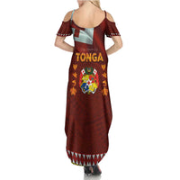 Tonga Independence Day Family Matching Summer Maxi Dress and Hawaiian Shirt National Flag and Emblem with Ngatu Art Pattern LT03 - Polynesian Pride