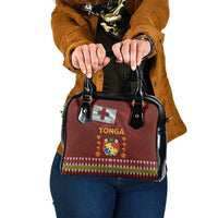 Tonga Independence Day Shoulder Handbag National Flag and Emblem with Ngatu Art Pattern