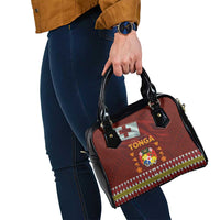 Tonga Independence Day Shoulder Handbag National Flag and Emblem with Ngatu Art Pattern