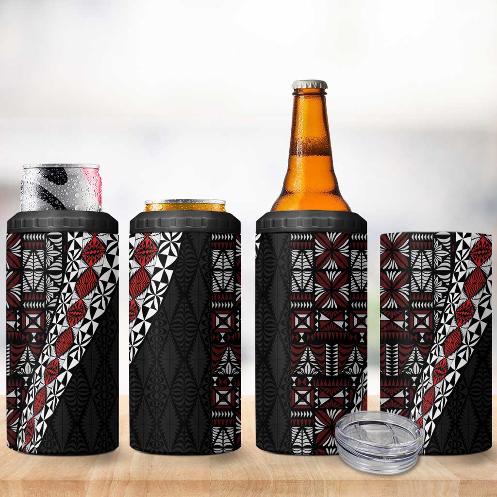 Tonga Ngatu Art Tattoo Polynesian 4 in 1 Can Cooler Tumbler