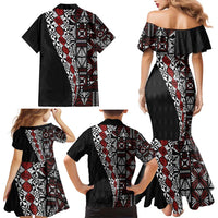 Tonga Ngatu Art Tattoo Polynesian Family Matching Mermaid Dress and Hawaiian Shirt LT03 - Polynesian Pride