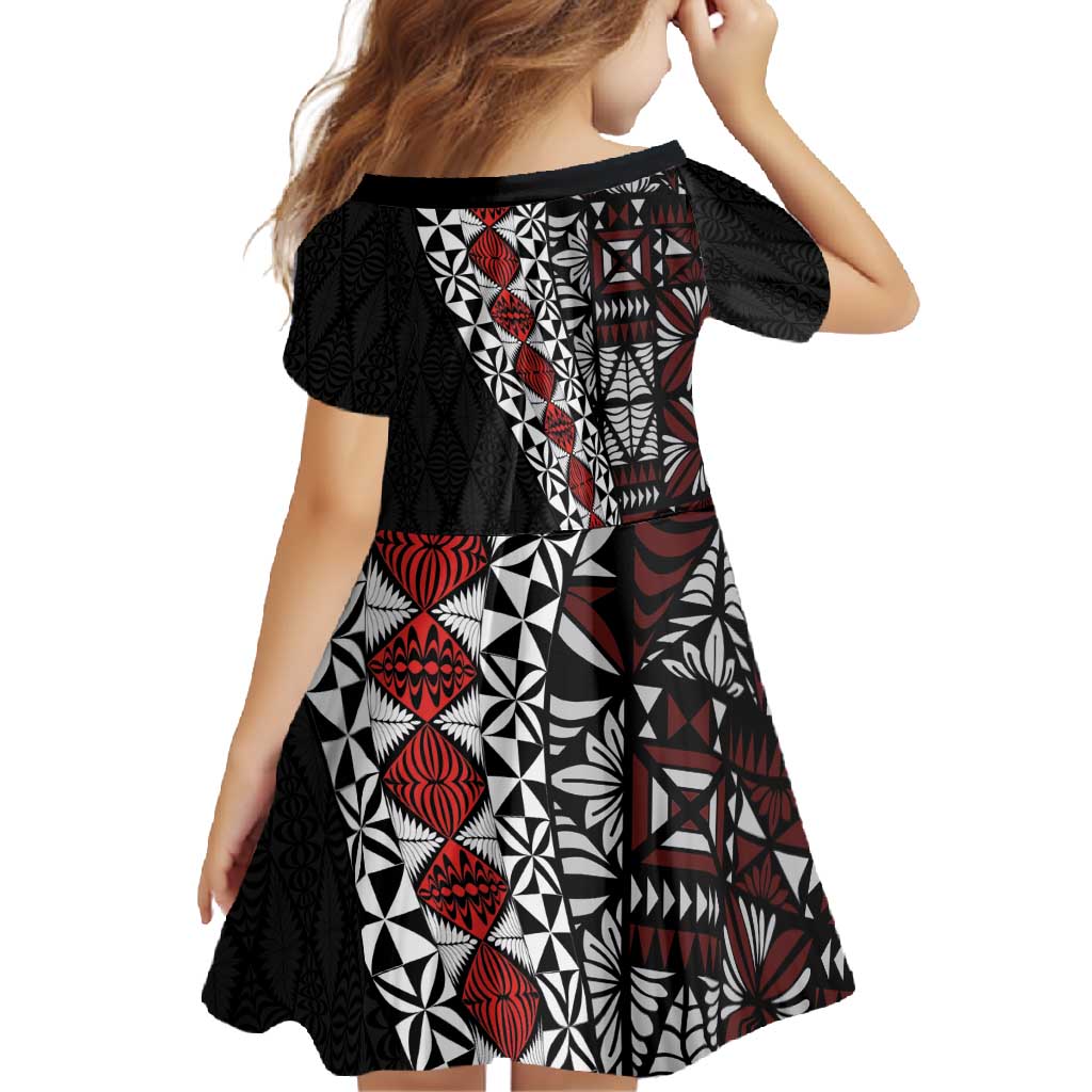 Tonga Ngatu Art Tattoo Polynesian Family Matching Off Shoulder Maxi Dress and Hawaiian Shirt LT03 - Polynesian Pride