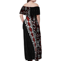 Tonga Ngatu Art Tattoo Polynesian Family Matching Off Shoulder Maxi Dress and Hawaiian Shirt LT03 - Polynesian Pride