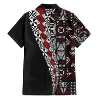 Tonga Ngatu Art Tattoo Polynesian Family Matching Off Shoulder Short Dress and Hawaiian Shirt LT03 - Polynesian Pride