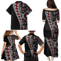 Tonga Ngatu Art Tattoo Polynesian Family Matching Puletasi and Hawaiian Shirt LT03 - Polynesian Pride