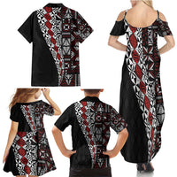 Tonga Ngatu Art Tattoo Polynesian Family Matching Summer Maxi Dress and Hawaiian Shirt LT03 - Polynesian Pride