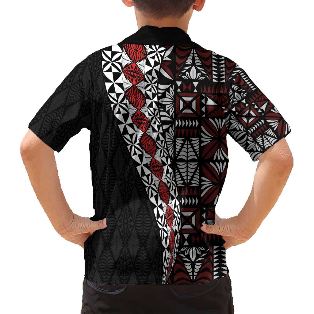 Tonga Ngatu Art Tattoo Polynesian Family Matching Tank Maxi Dress and Hawaiian Shirt LT03 - Polynesian Pride